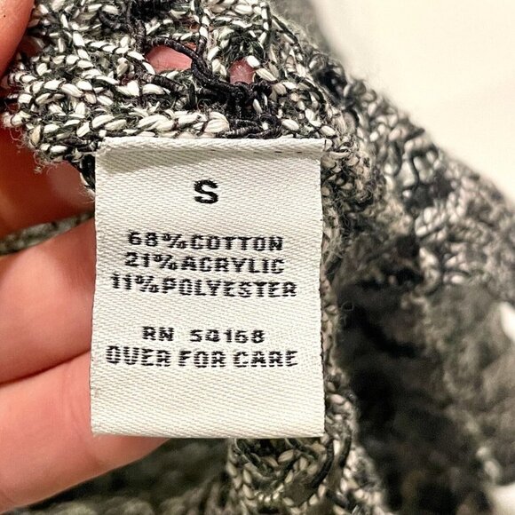 Elliott Lauren Pullover Sweater Womens Small Black Open Knit 3/4 Sleeve - Picture 6 of 8